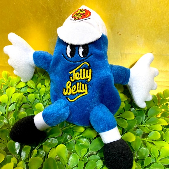 JELLY BELLY BEAN VINTAGE 1999 BEAN BAG PLUSH BLUEBERRY WITH JELLY BELLY LOGO 6” - Picture 3 of 11